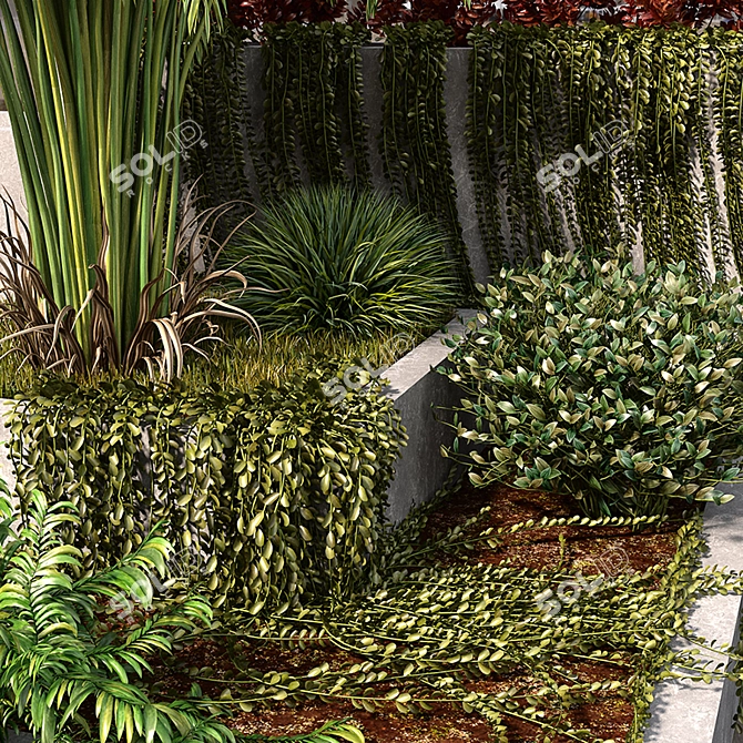 Serene Oasis Garden Set 3D model image 2