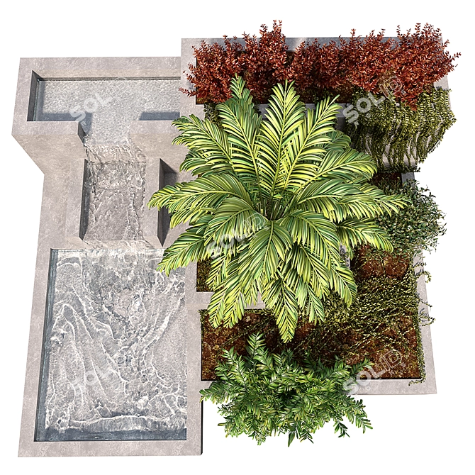 Serene Oasis Garden Set 3D model image 4