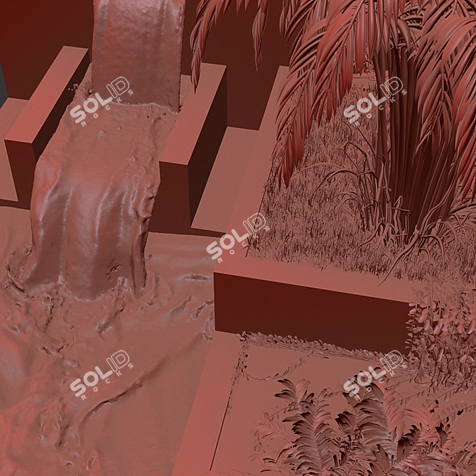 Serene Oasis Garden Set 3D model image 6