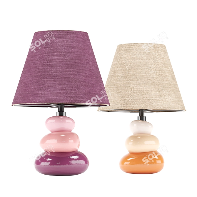 HOFF Ecume Ness Emma Table Lamps Set 3D model image 2