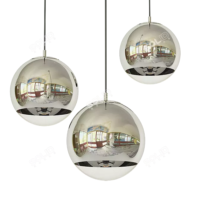 Glamorous Mirror Ball Pendant 3D model image 1