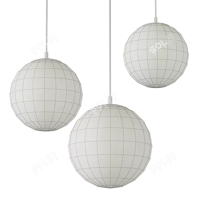 Glamorous Mirror Ball Pendant 3D model image 2