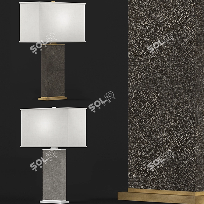 Luxe Shagreen Rectangular Lamp 3D model image 1