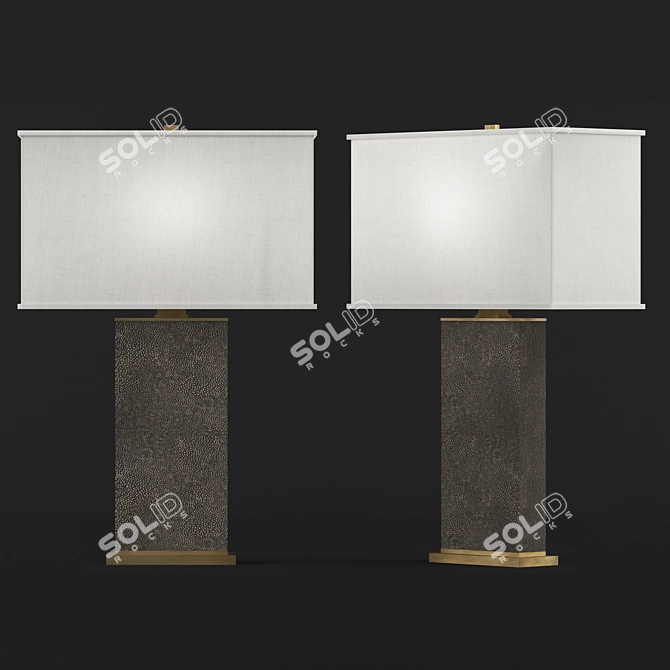 Luxe Shagreen Rectangular Lamp 3D model image 2