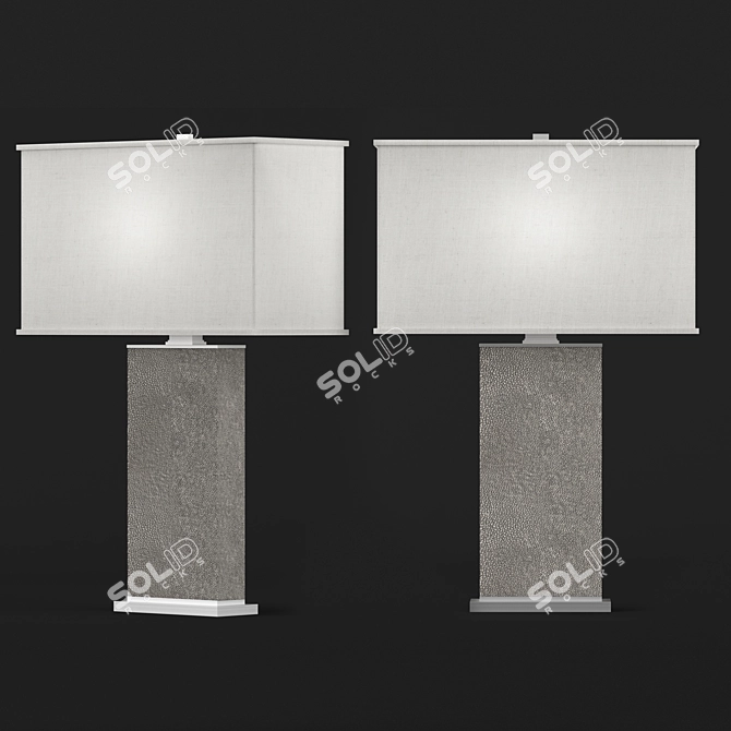 Luxe Shagreen Rectangular Lamp 3D model image 3