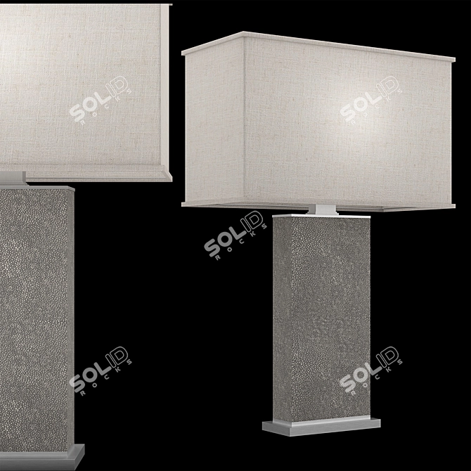 Luxe Shagreen Rectangular Lamp 3D model image 7