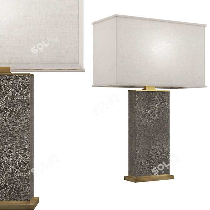 Luxe Shagreen Rectangular Lamp 3D model image 10