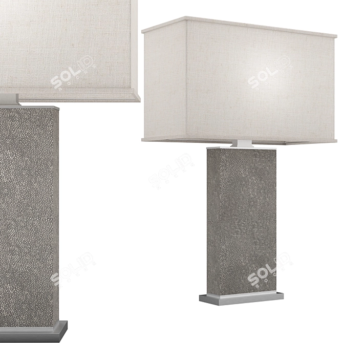 Luxe Shagreen Rectangular Lamp 3D model image 11