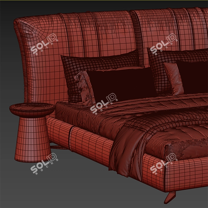 Elegant Bed Frame: 3D Model 3D model image 5