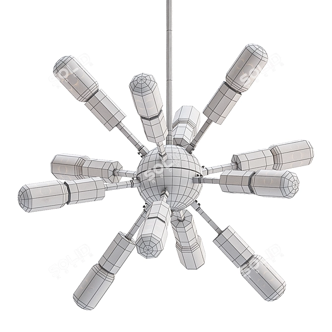 Modern Sputnik Pendant Light 3D model image 2