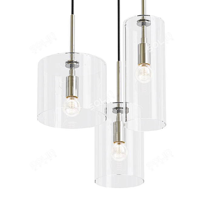 Elegant Rockford Pendant Chandelier 3D model image 1