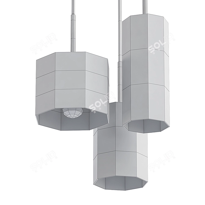 Elegant Rockford Pendant Chandelier 3D model image 2