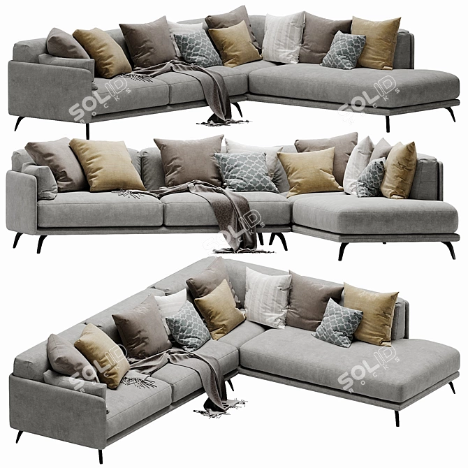 Elegant Ditre Italia Krisby Sectional 3D model image 4