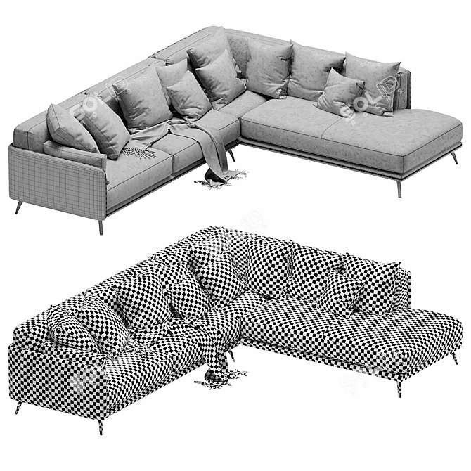 Elegant Ditre Italia Krisby Sectional 3D model image 5