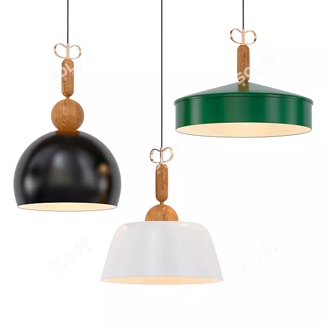 Vintage Elegance: Rhapsody Pendant Lamp 3D model image 1