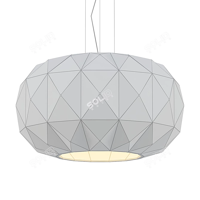 Sleek Glass Pendant Lamp 3D model image 2