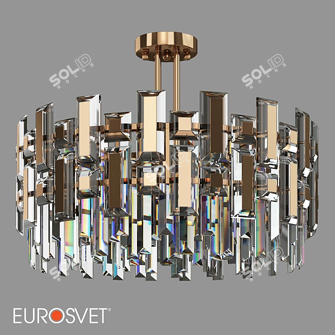 Elegant Crystal Ceiling Chandelier 3D model image 1