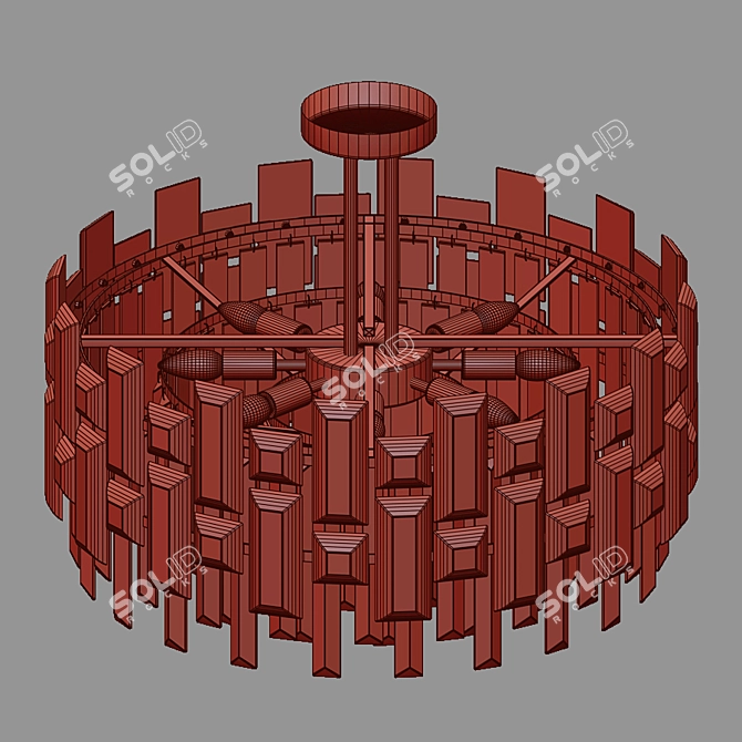 Elegant Crystal Ceiling Chandelier 3D model image 2