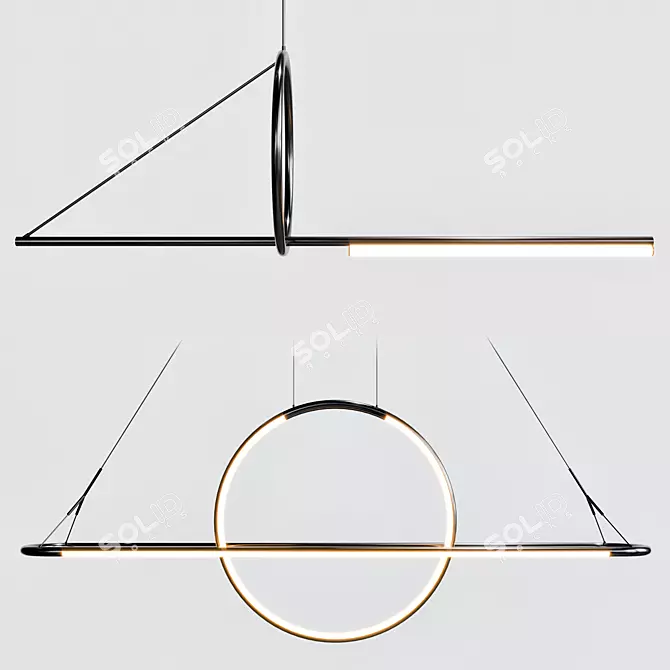 DAGRUNG & SIRIS Pendant Light: Contemporary Elegance Illuminated 3D model image 2