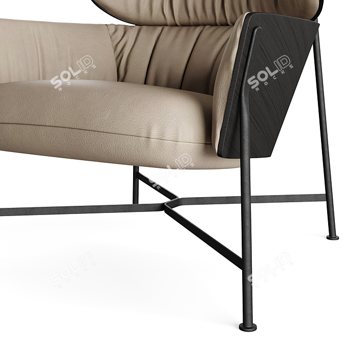 Caristo High Back Armchair: Subdividable Design 3D model image 3