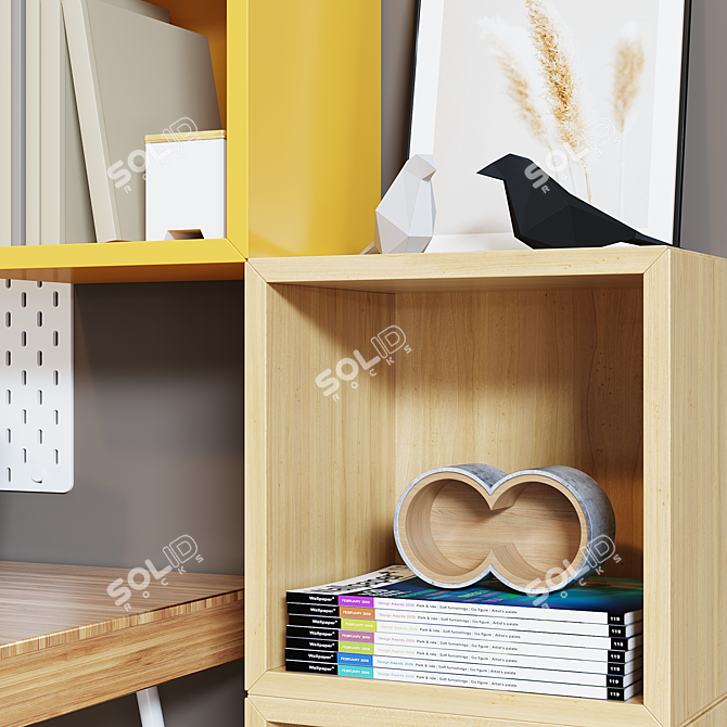 Modern Office Set: IKEA Workplace Decor 3D model image 3