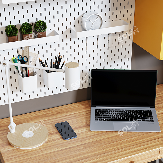 Modern Office Set: IKEA Workplace Decor 3D model image 4