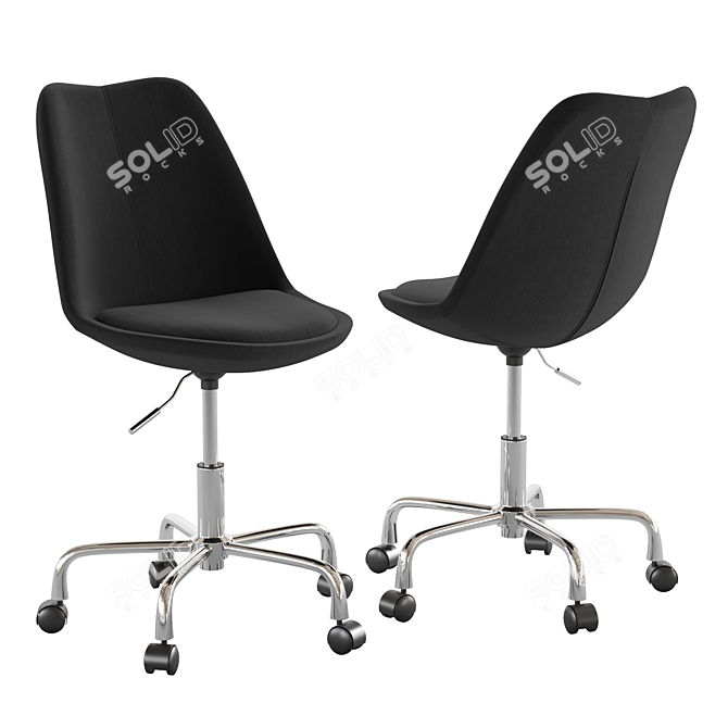 Modern Height-Adjustable Office Chair 3D model image 1