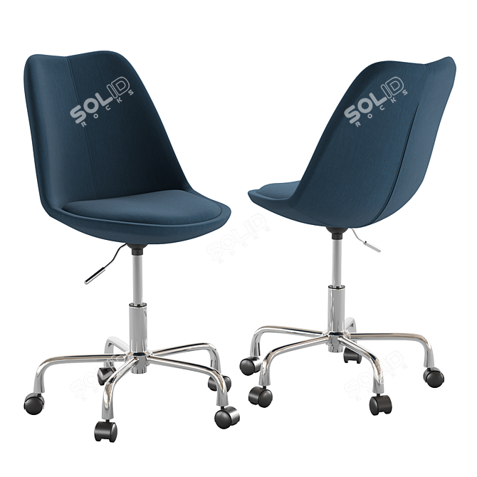 Modern Height-Adjustable Office Chair 3D model image 3