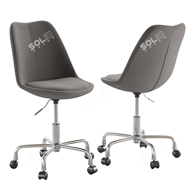 Modern Height-Adjustable Office Chair 3D model image 4