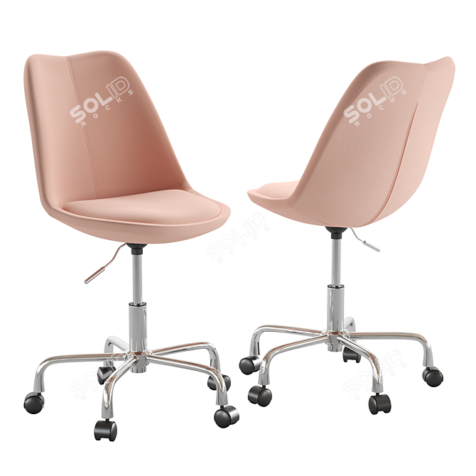 Modern Height-Adjustable Office Chair 3D model image 5