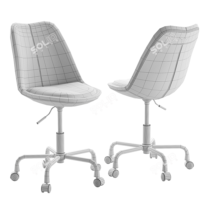 Modern Height-Adjustable Office Chair 3D model image 7