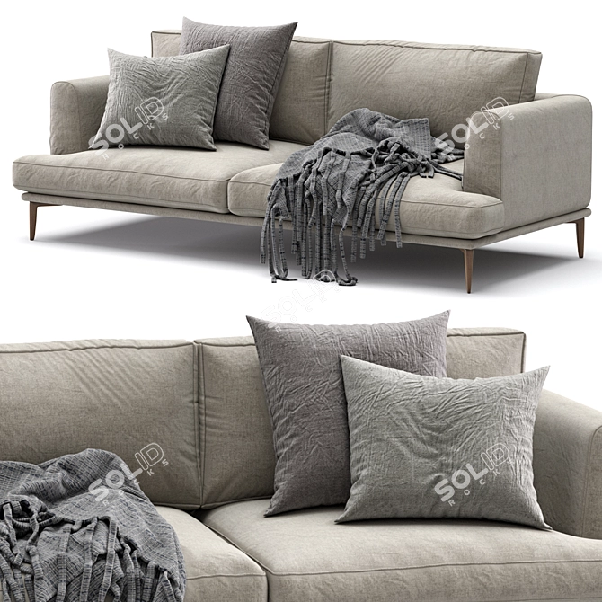 Contemporary Alexis Sofa: Modern Comfort in Millimeters 3D model image 5