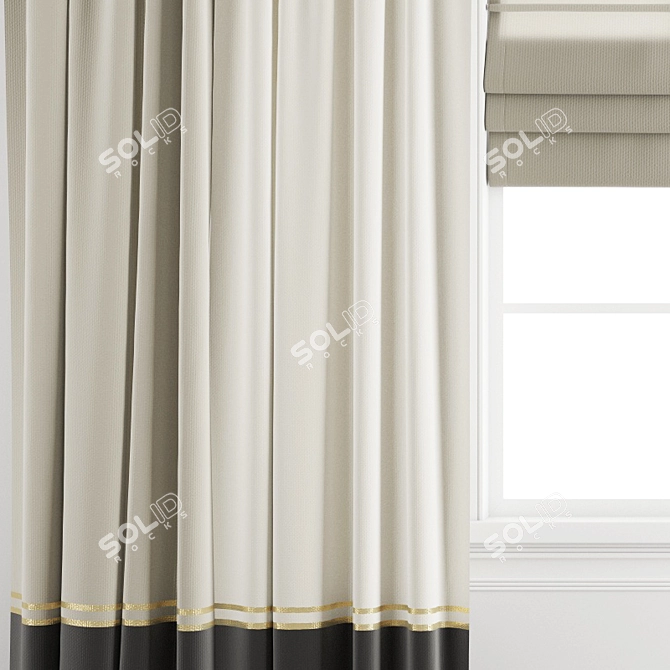 Premium Poly Curtain Model 3D model image 5