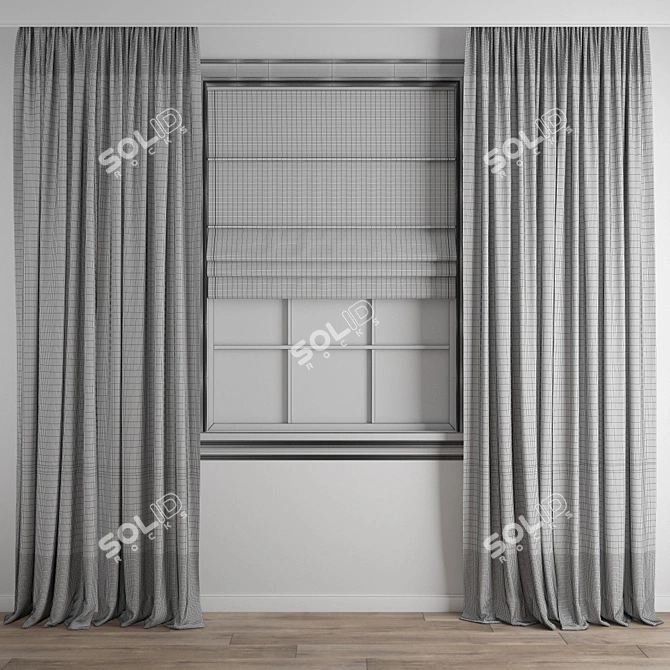 Premium Poly Curtain Model 3D model image 6