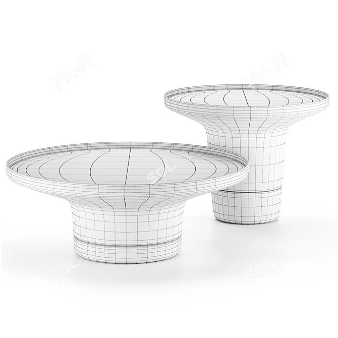 Minimalist Marble Coffee Table 3D model image 2