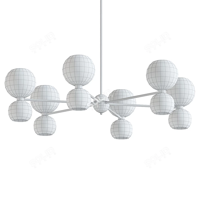 Elegant Oval Betty Chandelier 3D model image 2