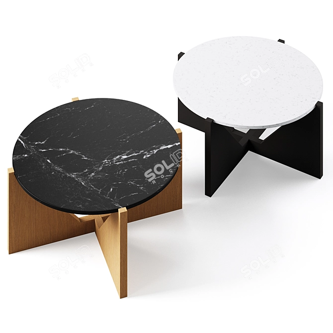 Elegant Miro Marble Coffee Table 3D model image 2