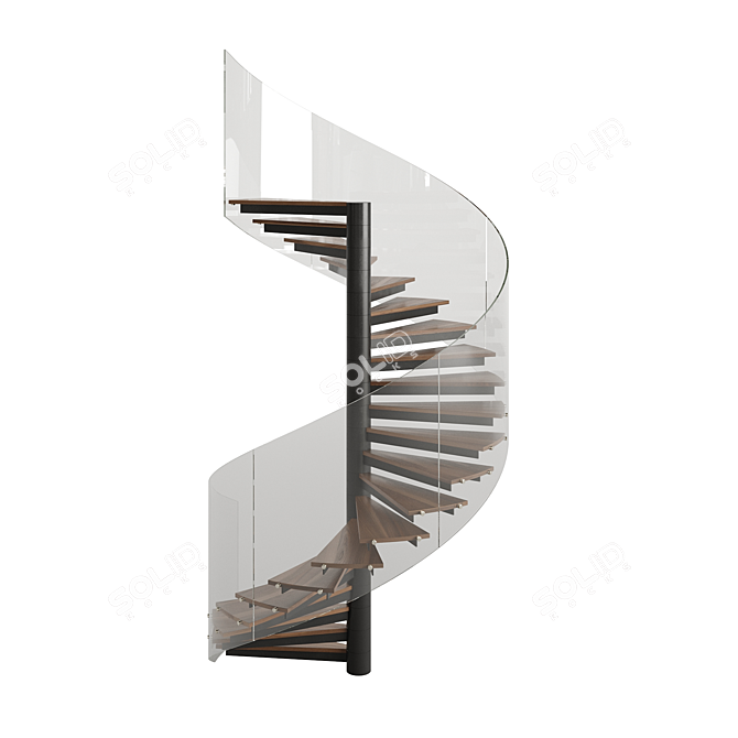 Sleek Spiral Staircase 3 3D model image 2