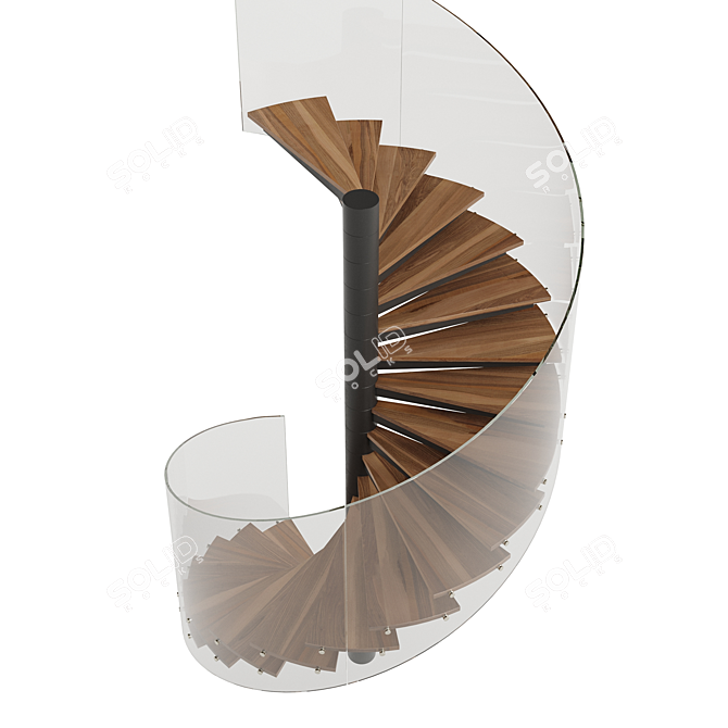 Sleek Spiral Staircase 3 3D model image 3
