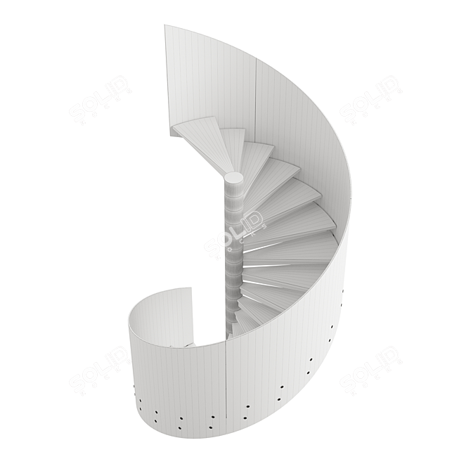 Sleek Spiral Staircase 3 3D model image 4