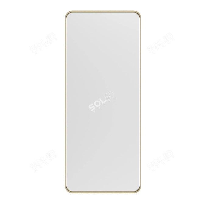 Antique Brass Rectangular Mirror: Vintage Elegance 3D model image 1