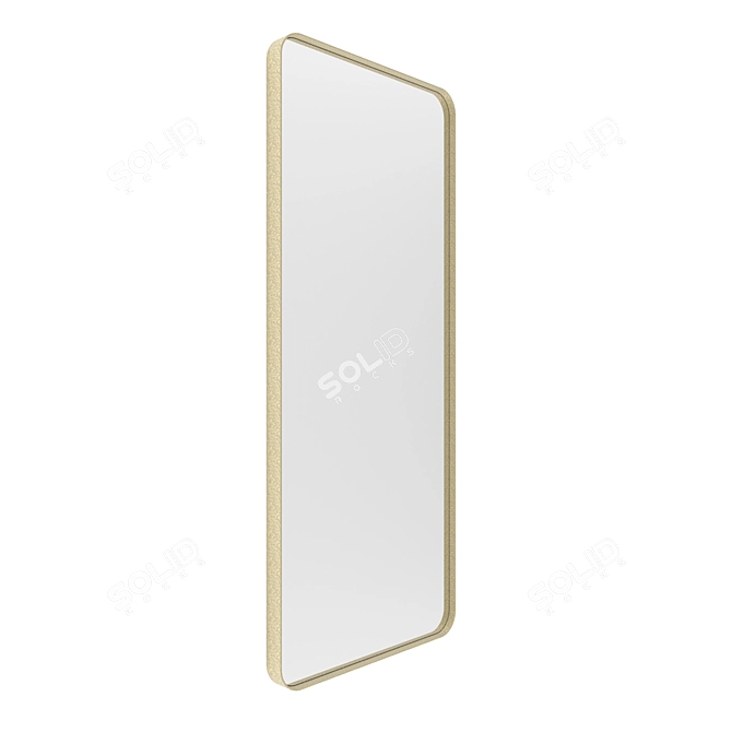 Antique Brass Rectangular Mirror: Vintage Elegance 3D model image 2