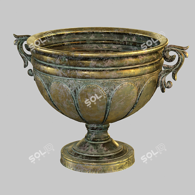 ZELENA Antique Metal Amphora 3D model image 2
