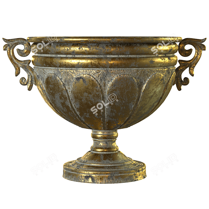 ZELENA Antique Metal Amphora 3D model image 4