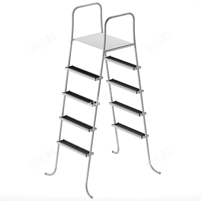 Premium Pool Ladder: 845mm Width, 2000mm Height, 1050mm Depth 3D model image 3