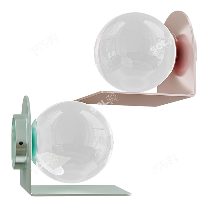 Nordic Frosted Glass Globe Light 3D model image 1