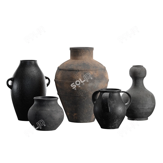 Handcrafted Ceramic Vases: Artisan Collection 3D model image 6