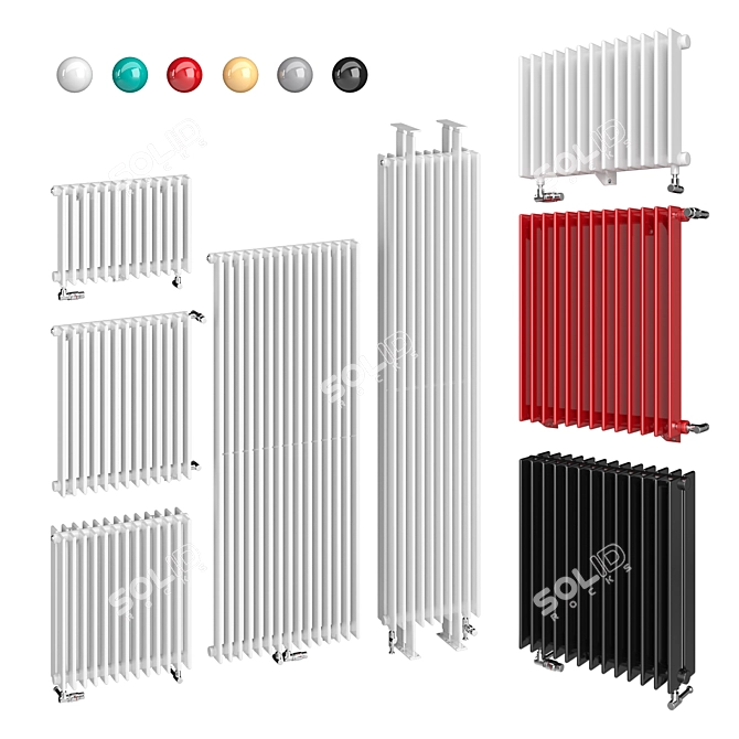 Zehnder Excelsior: Vertical Radiators for Efficient Heating 3D model image 1