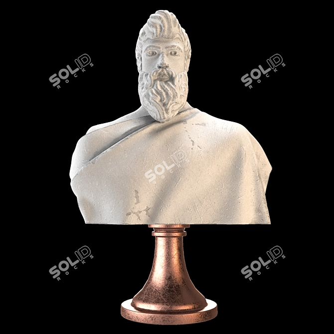 Elegant Roman Bust Sculpture 3D model image 8