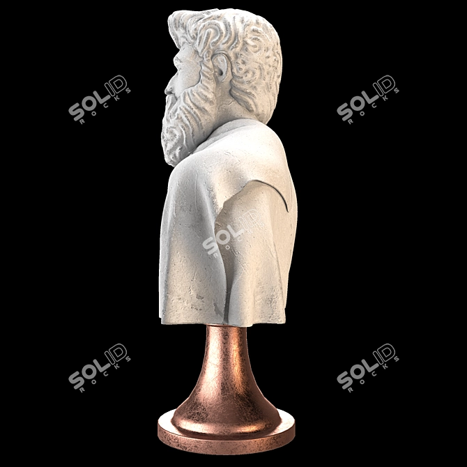 Elegant Roman Bust Sculpture 3D model image 9